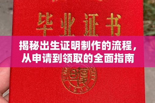 仁怀揭秘出生证明制作的流程，从申请到领取的全面指南